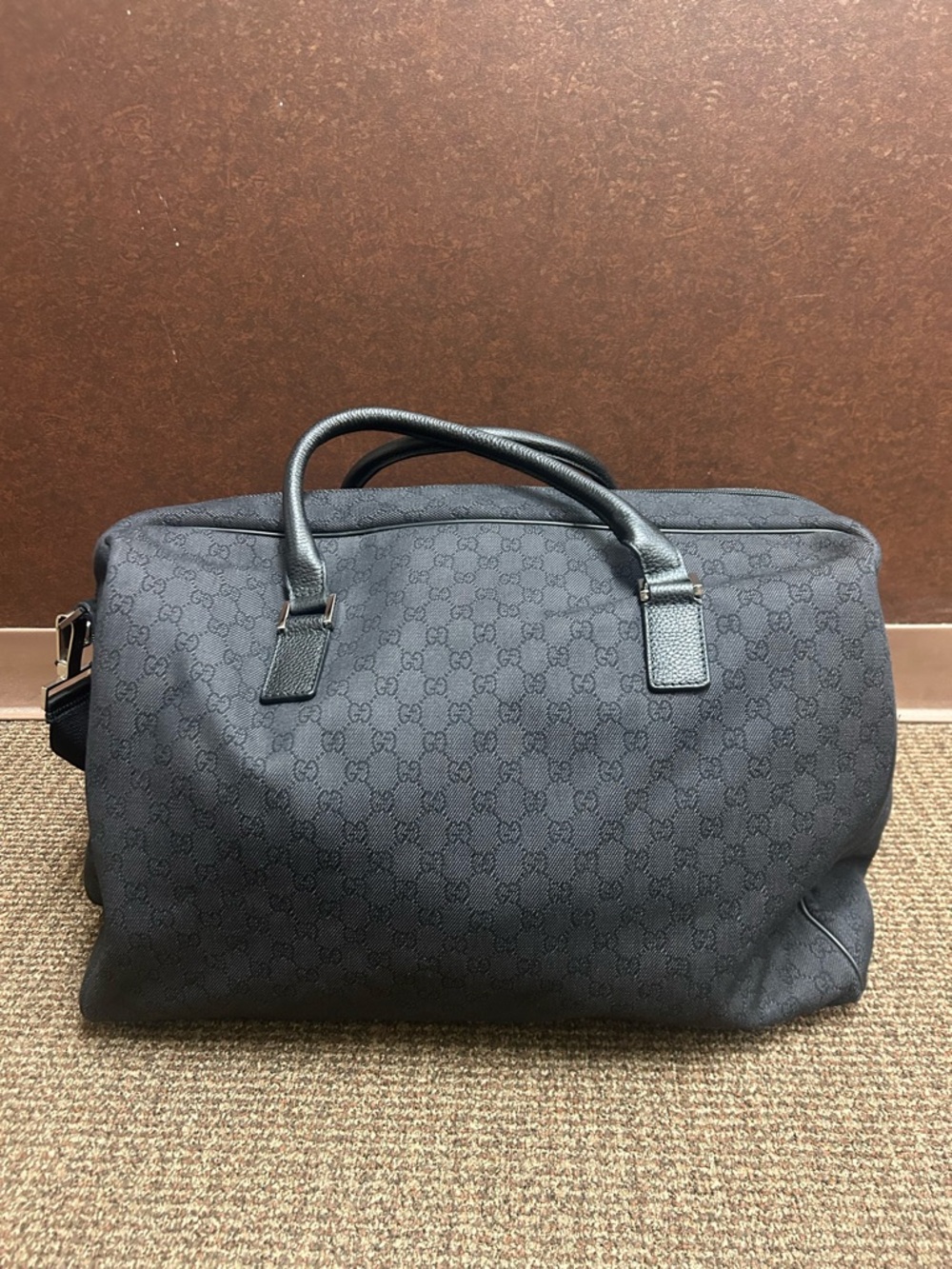 Gucci GG Monogram Large Weekend Duffel – Black/Silv